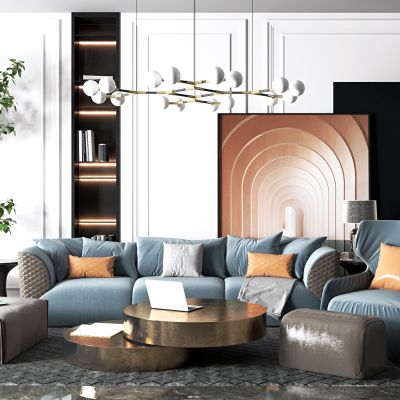 现代沙发茶几组合