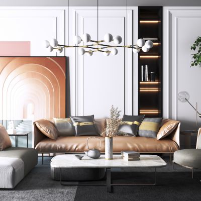 现代沙发茶几组合