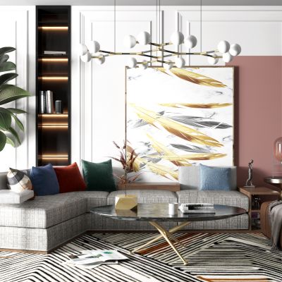 现代沙发茶几组合