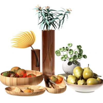 现代水果绿植摆件3D模型