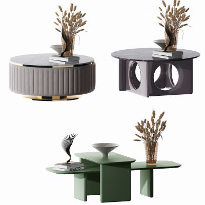 现代茶几，花瓶组合