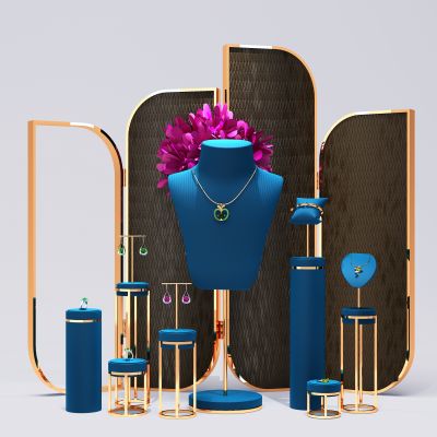 现代珠宝首饰项链陈列道具展架