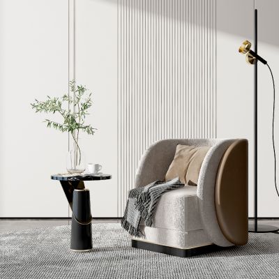 现代布艺单人沙发