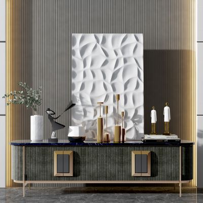 现代轻奢电视柜摆件组合