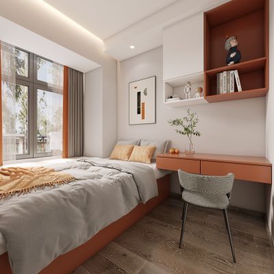 现代榻榻米卧室，榻榻米，