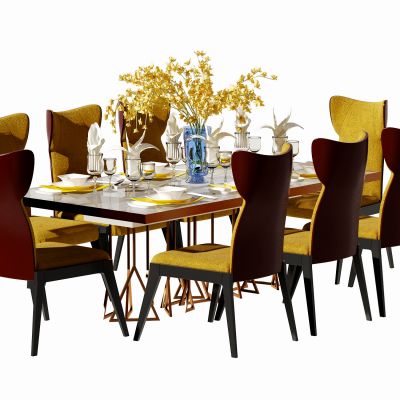 新中式餐桌椅组合