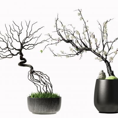 新中式盆栽 干枝摆件