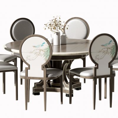 新中式餐桌椅组合