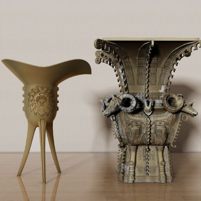 中式青铜古董酒杯