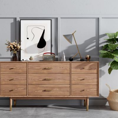 北欧原木餐边柜