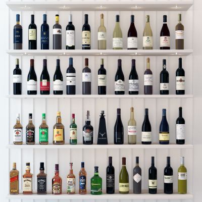 现代红酒洋酒酒瓶子组合