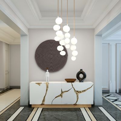 现代轻奢端景柜、玄关柜，电视柜、现代吊灯