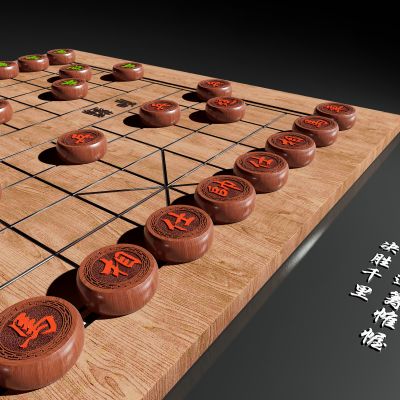 中式实木中国象棋，棋盘