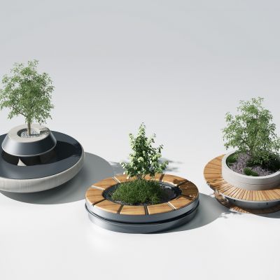 现代公园圆形公共椅