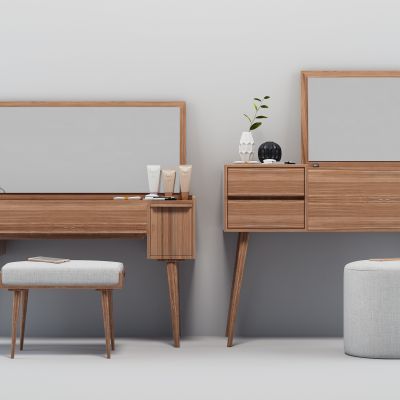 北欧原木梳妆台