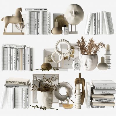 现代书籍，装饰品摆件