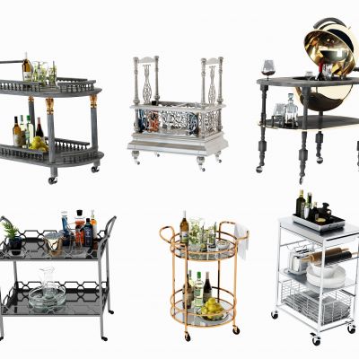 欧式现代酒水架备餐车