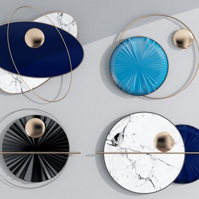 现代圆形金属墙饰，挂件