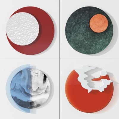 新中式圆形墙饰，挂件