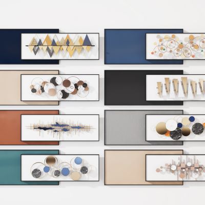 现代彩色金属立体墙饰，挂件