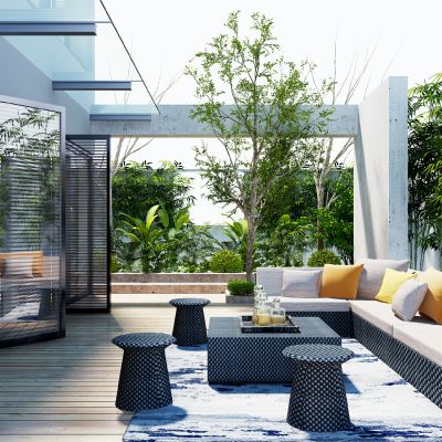 现代别墅景观庭院