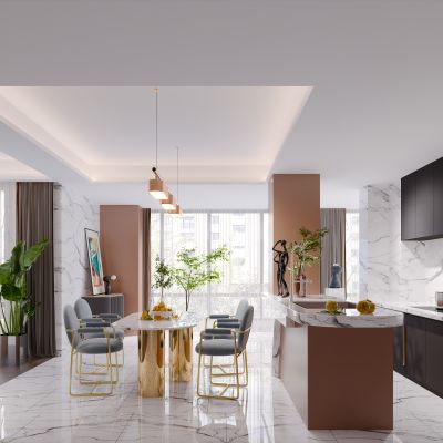 现代简约轻奢风格餐厅