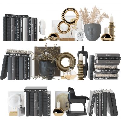 现代书籍，饰品摆件