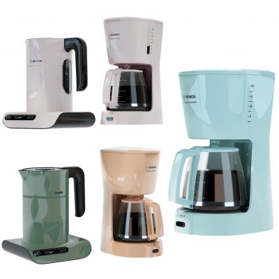 现代咖啡机，热水壶