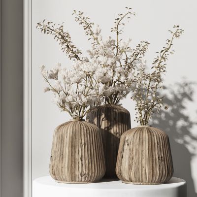 现代干花花瓶插花3D模型