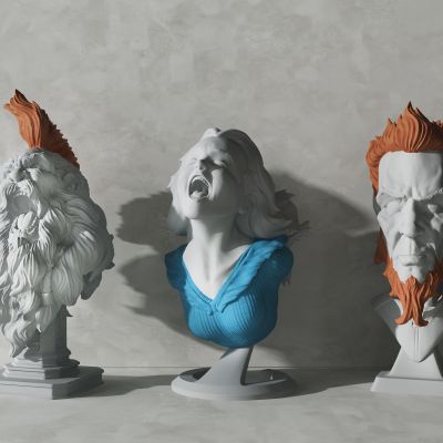 欧式石膏头像雕塑3D模型