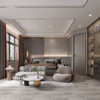 现代家居卧室，卧室，