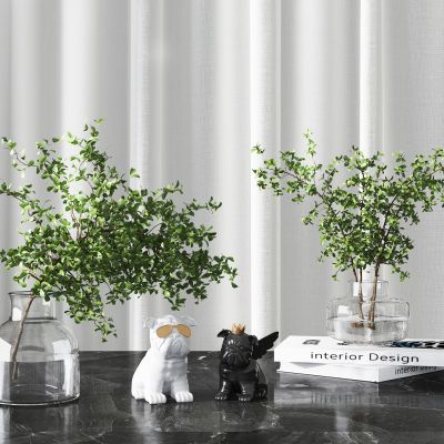 现代水生绿植，花瓶，装饰品摆件