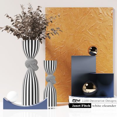 现代花瓶，雕塑，书籍，摆件