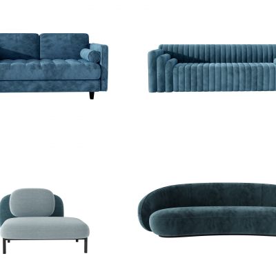 现代布艺异形沙发