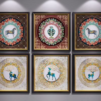 新中式装饰，挂画