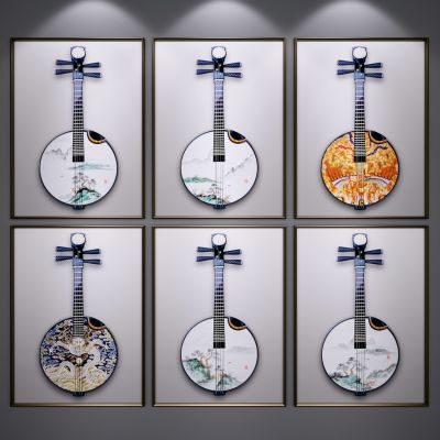 新中式琵琶装饰，挂画