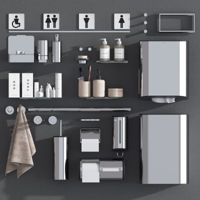 现代手纸盒，毛巾浴室架，洗漱用品组合