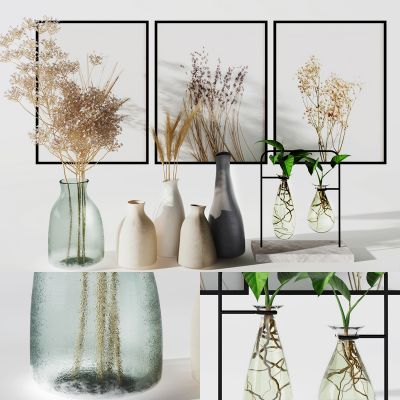 现代花瓶干花,插花