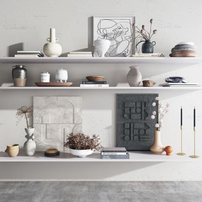 北欧花瓶，花艺，饰品摆件3D模型