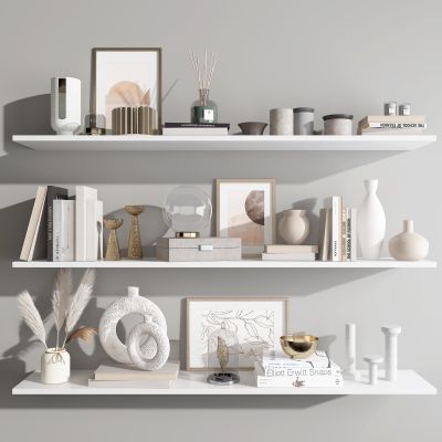 北欧书籍，花瓶，摆件3D模型