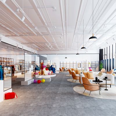 现代服饰服装模特，展厅展台