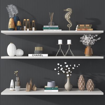 现代花瓶，花艺，海马，雕塑摆件