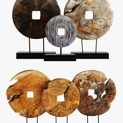 新中式铜钱状饰品摆件