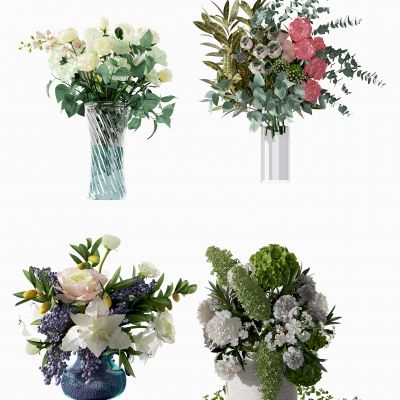 现代玫瑰花，花瓶花艺