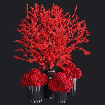 现代新中式绣球花，花艺花瓶