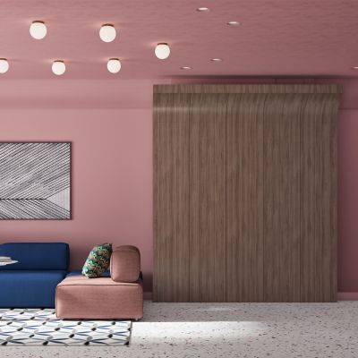 粉色浪漫现代客餐厅