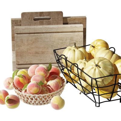 现代桃子南瓜水果蔬菜