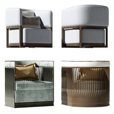 新中式单人沙发