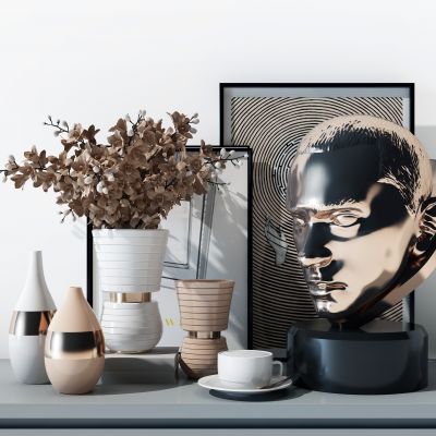 现代轻奢人像雕塑装饰摆件组合