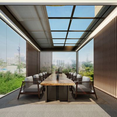 现代户外阳光房茶室